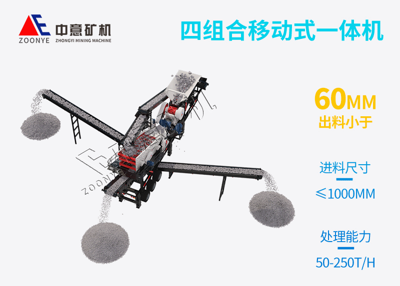 移動鄂破+圓錐破破碎篩分一體機(jī)工作原理